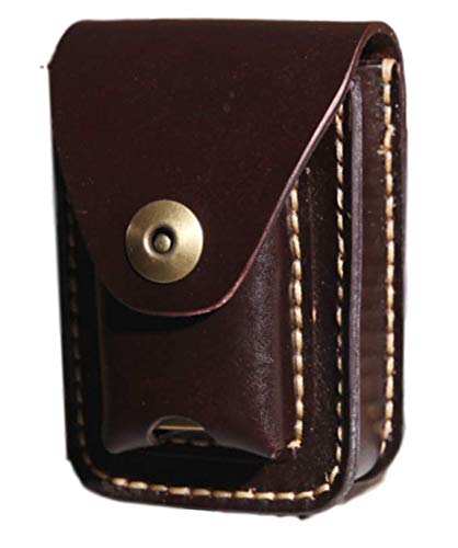 EveryWell Men’s Genuine Leather Cowhide Lighter Holder Case Belt Loop Cigaret Pouch (Brown)
