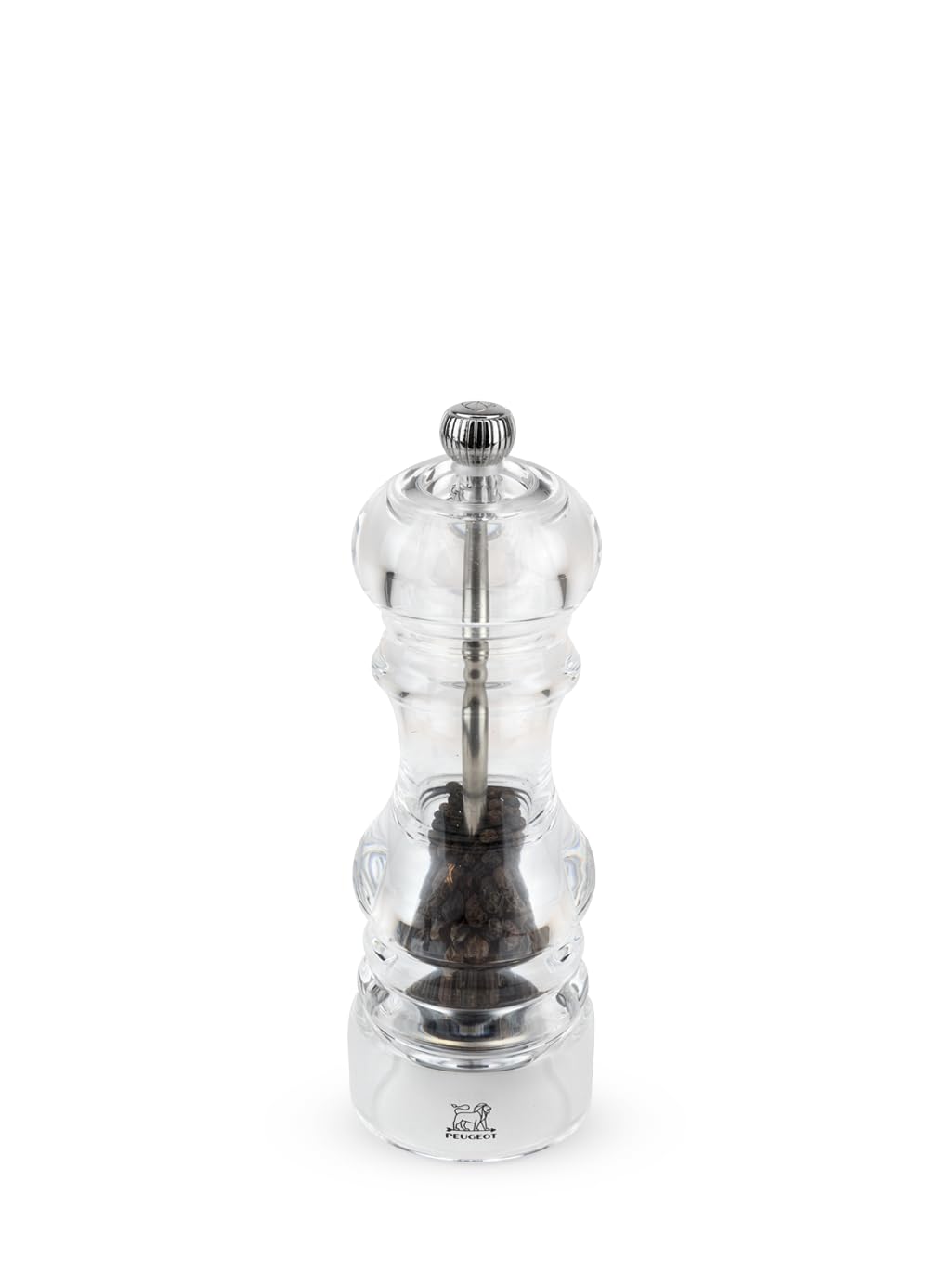 Peugeot - Nancy Manual Pepper Mill - Transparent Adjustable Grinder - Acrylic, Clear, 18cm — image 1
