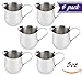 (6 Pack) 5-Ounce Stainless Steel Bell Creamer, 150 ml. Coffee Creamer Pitcher / Bell-Shaped Serving Cream Pitcher, Commercial Quality Bell Pitchers by Tezzorio