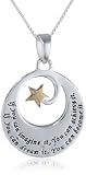 Two-Toned Sterling Silver with Yellow Gold Flashed "If You Can Imagine It" Pendant Necklace, 18"