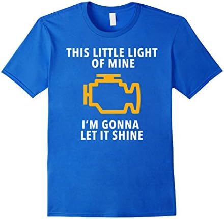 Mens Check Engine Light CEL Funny T Shirt Medium Royal Blue