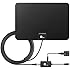 1byone TV Antenna, 50 Mile Range Amplified HDTV Antenna with Detachable Amplifier Signal Booster, USB Power Supply and 10 Feet Highest Performance Coaxial Cable-Black