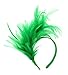 FELIZHOUSE 1920s Fascinator with Feathers Headband for Women Wedding Tea Party Headwear (Green)
