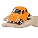 iPlay, iLearn Alloy Classic Diecast Car Toy, Mini Model Cars, Moving Vehicle Toys, Collection truck Toys, Old Beetle Die Cast Pull Back Action with Lights and Sounds Gift Set 1:38 orange