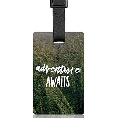 adventure awaits luggage tag
