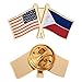 Desert Cactus Philippines Lapel Pin Enamel with United States USA Souvenir Hat Men Women Patriotic Country (Double Flag Pin)