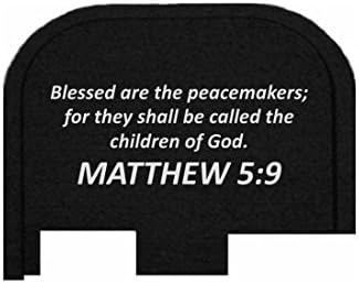 BASTION Glock 42 Butt Plate, Rear Slide Cover Back Plate for Glock 42 .380 Accessories ONLY Laser Engraved - Matthew 5:9