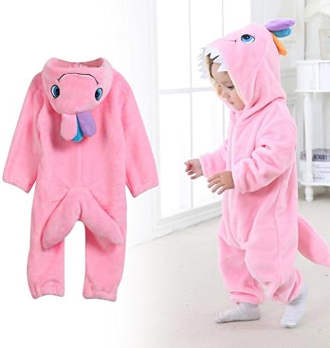 TRENDINAO Newborn Baby Girl Boy Winter Clothes Pink Monster Hooded Romper Warm Outwear Halloween Animal Clothes