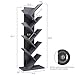 SUPERJARE 9-Shelf Tree Bookshelf | Thickened Compact Book Rack Bookcase | Display Storage Furniture for CDs, Movies & Books | Gray