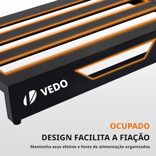 VEDO Pedalboard para guitarra, liga de alumínio, 0,9 kg, ultraleve, 45,7 cm x 31,8 cm, com estojo de transporte, tamanho padrão de 45,7 cm (inclinado), inclui velcro e abraçadeiras.