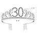 BABEYOND Crystal Rhinestone Tiara Princess Crown Birthday Crowns Silver Diamante Happy 18/20/21/30/40/50/60th Birthday (Silver-30th)