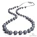 Goobie Baby Audrey Silicone Teething Necklace for Mom to Wear, Safe BPA Free Beads to Chew - Grey