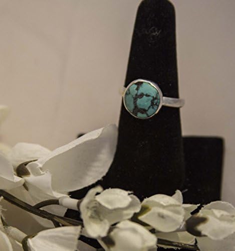 Modern Silver Ring with Turquois Stone - Turquois Stone Silver Ring – Blue-Green Stone Ring – Stack Stone Rings – Silver Rings – Thick Gauge Rings – Sagattarius Rings