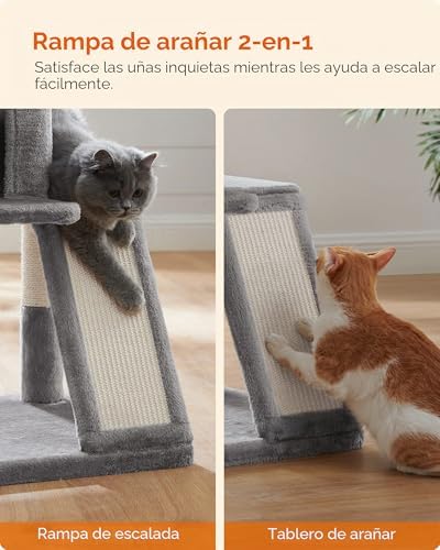 Árbol de Gatos, Torre para Gatos Grandes, Gris Claro PCT51W