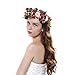 Women handmade Rose Flower Crown with Adjustable Ribbon for Wedding Festivals