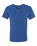 Next Level Apparel Men's TriBlend V-Neck T-Shirt, Vintage Royal, Large