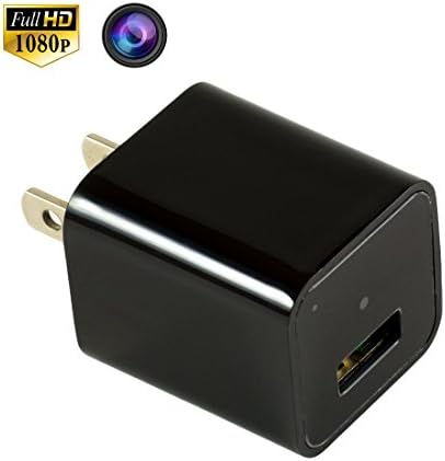 Hidden Spy Camera: USB Wall Charger Adapter, 1080p HD, Mini Nanny Cam/Home Security Surveillance with loop recording and 8GB internal memory