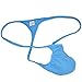 JAXFSTK Men's Breath Holes Micro Thong Sexy Mini Bikini Underwear Elastic String T-Back Tanga Blue XL