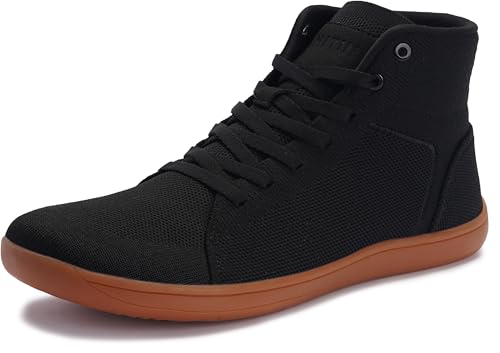 WHITIN Barefoot Shoes for Men Wide Toe Box High Top Sneakers Minimalist ...
