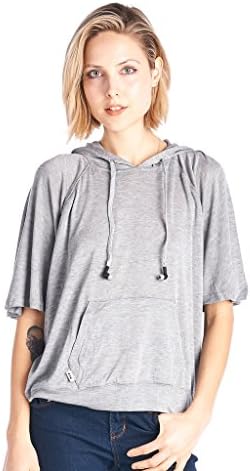 Hoodie Buddie Super Girl's Pullover Short Sleeves Headphones Grey