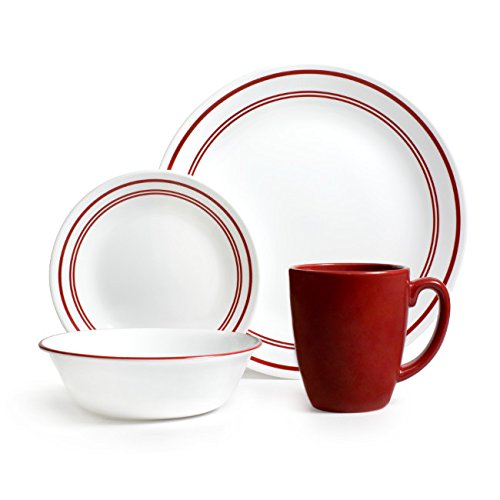 Corelle Livingware 16Piece Dinnerware Set, Service for 4, Classic Cafe