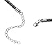 Wellme Black Braided Genuine Leather Necklace 3MM 45CM Cord with 1'' Sterling Silver Extender Chain