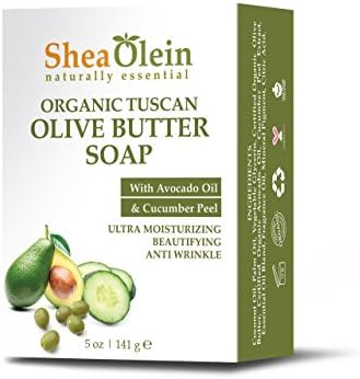 SheaOlein- Organic Tuscan Olive Butter Soap w/Avocado Oil & Cucumber Peel 5 oz Bar (1 Bar)