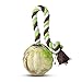 TC JOY Dog Toy Ball with Rope, 3 Inches Interactive Dog Chew Toy, Good for Aggressive Chewers, Healthy and Safe for Large Dogs