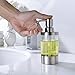 WENKEN Countertop Soap Dispensers, Lotion Clear Bottle with Rust Proof Stainless Steel Pump, Lotion/Soap Dispenser for Kitchen or Bathroom Countertops Brushed Nickel 250ml