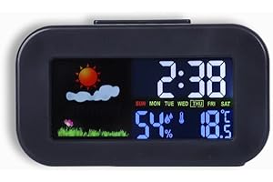 Small Digital Travel Alarm Clock Simple Operation Easy Read Ascending Alert 12 24 Hour Snooze Soft Light Bedside Black