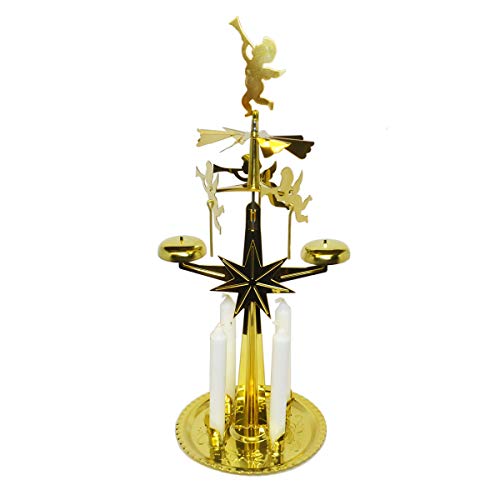 Angel Chimes Christmas with Candles - Santa, Brass.