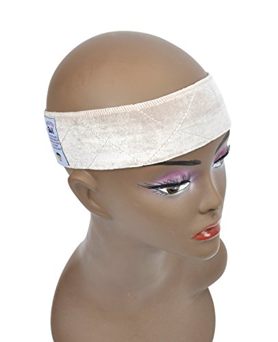 GEX Beauty Flexible Velvet Wig Grip Wig Band Scarf Head Hair Band Adjustable Fastern (Cream)