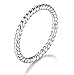 925 Sterling Silver Ring, BORUO Twisted Eternity Band Stackable Rings 2mm Size 9.5