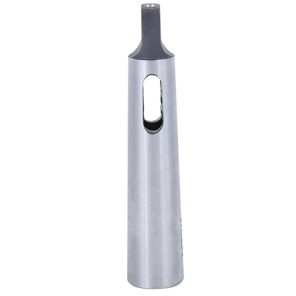 1Pc Morse Taper Adapter Morse Taper Drill Sleeve Reducing Adapter High Speed Steel MT2 to MT1 Morse Taper Drill Sleeve Silver for Lathe Milling Part