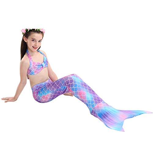 Girl's Mermaid Tail Swimsuit for Swimming Bikini Set Sea-Maid Princess Bathingsuit