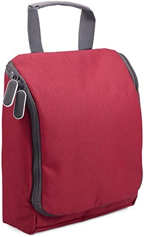 NoomeHanging Toiletry Bag Travel Large Wash Bag for Women Mens Toiletries with Hook, Water Resistant Organiser Toiletry Bags (Red)