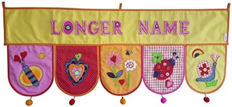 TrickyBoo personalised gift - max 14 letters yellow orange girl banner baby child 30x80cm - Long name and its color selectable