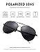WELUK Aviator Sunglasses for Men Polarized Large Metal Frame - UV 400 Protection 63mm Black Lens