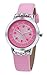 DOVODA Girl Watches Easy Reader Time Teacher Flowers Diamond Pink Leather Watch for Girls