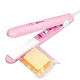 MaikcQ Food Bag Heat Sealer Handheld Mini Sealing Machine for Airtight Food Storage Smart Control Corrugated Suspension Heating Sheet Hand Pressure Sealing Machine with 43.3 inches Cable - Pink