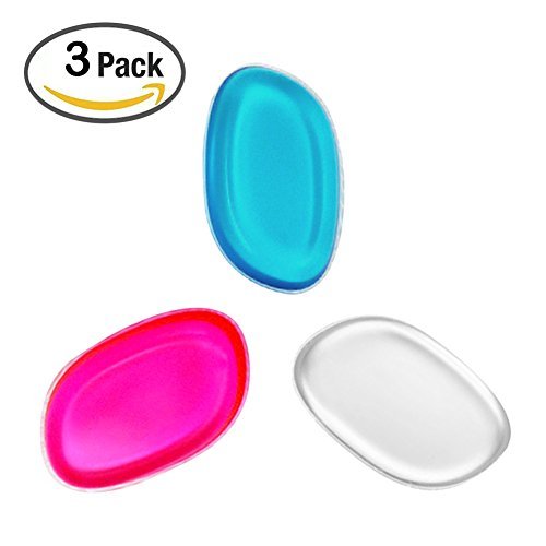 BeRicham 3 PCS Silicone Makeup Sponges Makeup Blender for Liquid & Cream Based Makeup Blending, 3 Colors