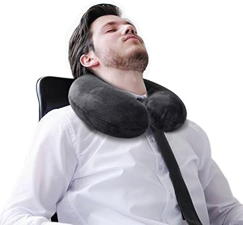 Suppets Travel Neck Pillow Soft Memory Foam,Travel U-Shape Neck Pillow,Lightweight U Neck Pillow with Washable Cover for Airplane, Car Rides, Office and Camping- Black