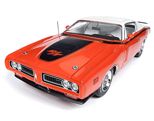 1971 Dodge Charger R/T with Sunroof Orange and White Top (MCACN) Limited Edition to 1002 Pieces Worldwide 1/18 Diecast Model Car by Autoworld AMM1148