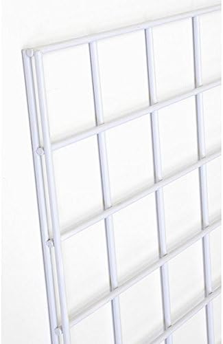 Count of 4 Retails White Finish Gridwall Panel 3'w x 6'h with 3" Square Mesh