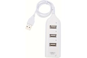 4 in 1 USB Port Expander with USB 2.0 Hub USB Adapter for Laptop PC Dell HP (4-Port)