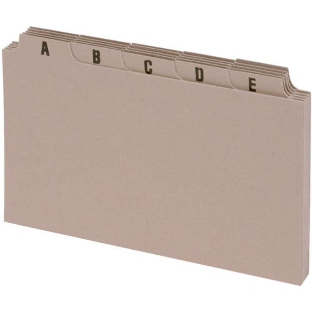 5 Star Office Guide Card Set A-Z 5x3in 25 Cards 127x76mm Buff