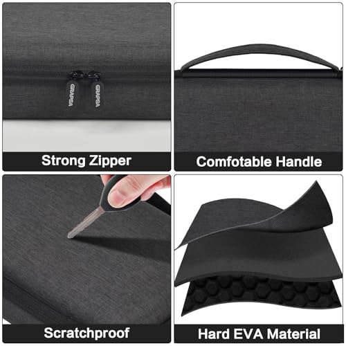 Sunglasses Organizer Case, Travel Glasses Case with for Multiple Pairs, Adjustable Eyeglasses Storage Box, Sunglasses Holder for Women Men Gray, Sunglass Glasses Storage Holder Box with 8 Slot，black