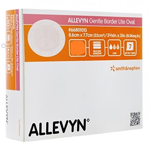 Allevyn Gentle Border Lite Oval Dressing 8.6cm x 7.7cm Pack of 5