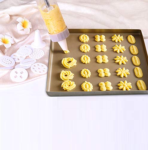 YIYATOO Cookie Press Gun Set with 12 Discs and 6 Icing Tips - Multifunctional Cookie Press Biscuit Maker Cake DIY Decorating Gun Set Food Grade Plastic - Thumbnail 3