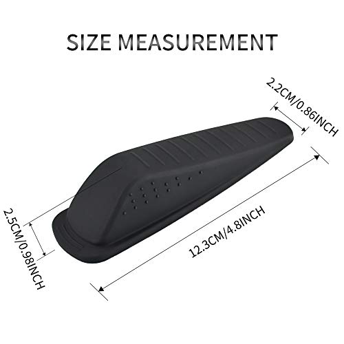 Rubber Door Stopper - Multi Surface Door Stop Wedge with Heavy Duty Design - Flexible and Non Scratching Door Holder (4 Pack, Black)